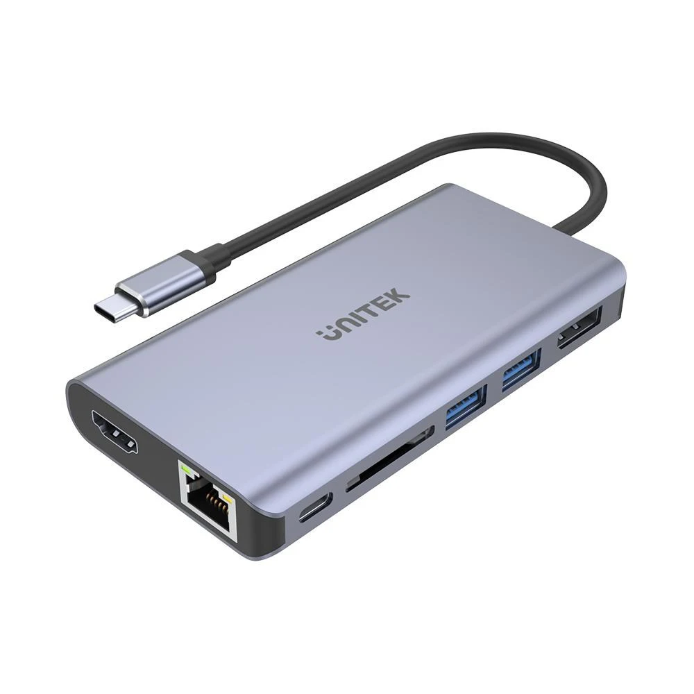 Unitek USB-C 2x USB 3.1 HDMI DP RJ45 SD skaitytuvas