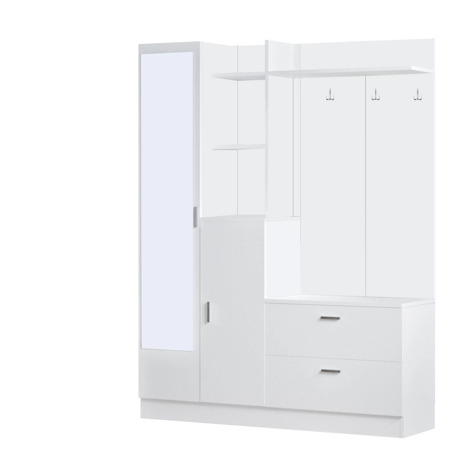 Prieškambario stovas, Hanah Home, baltas, 140 x 181,8 x 36,8 cm