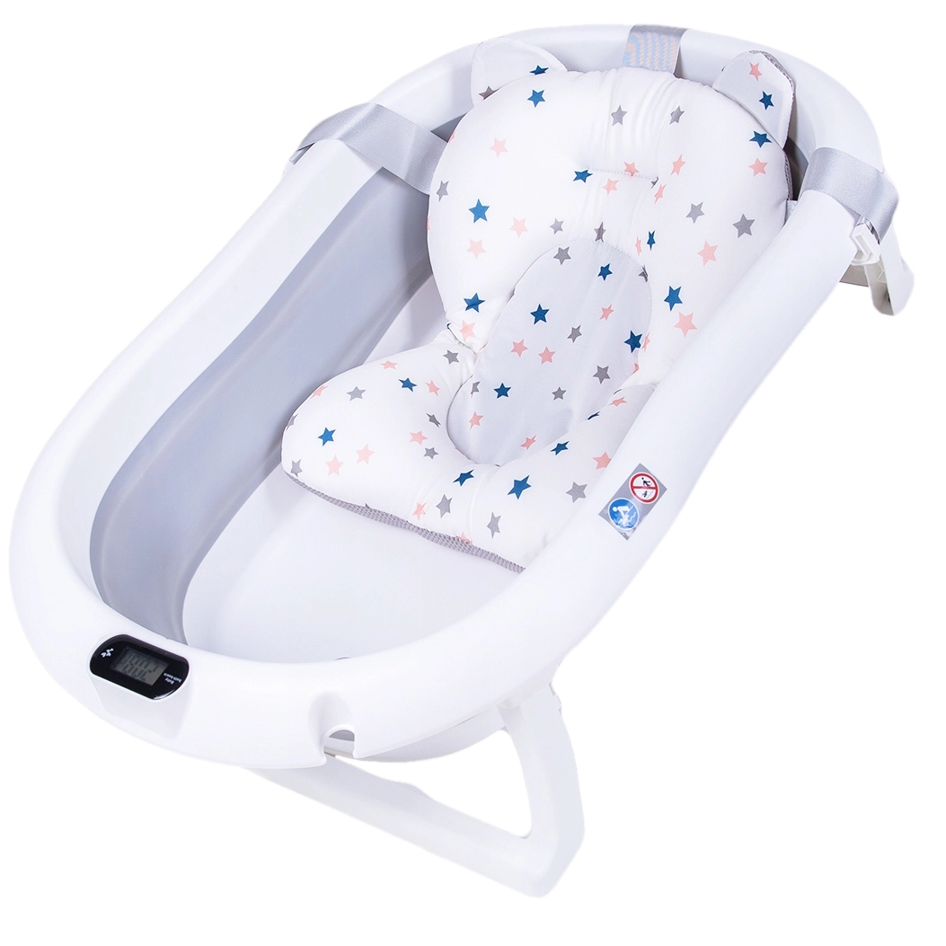 PRIMABOBO silikoninė sulankstoma vonelė su termometru, pilka, HB_ws_G