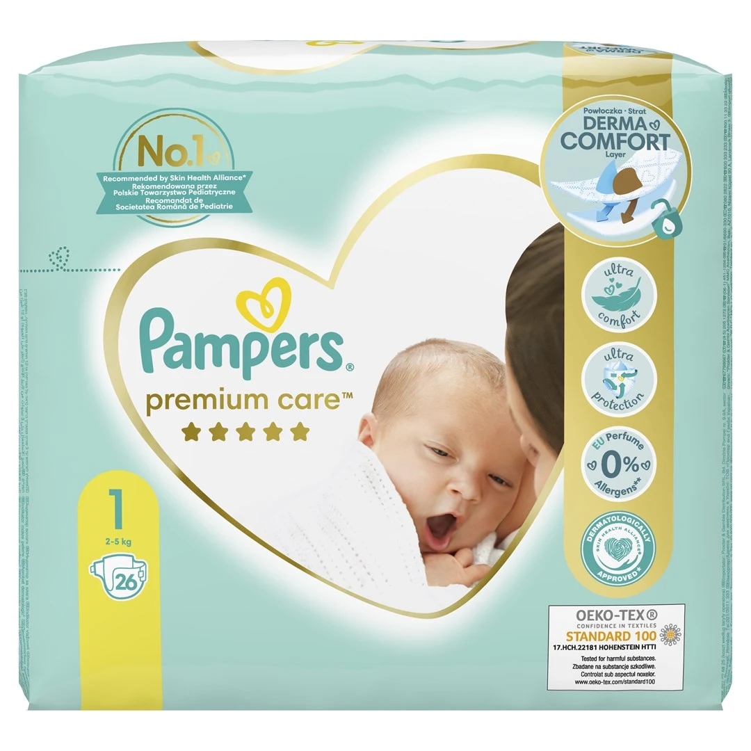 Pampers Premium Care Berniukams / mergaitėms 1 26 vnt