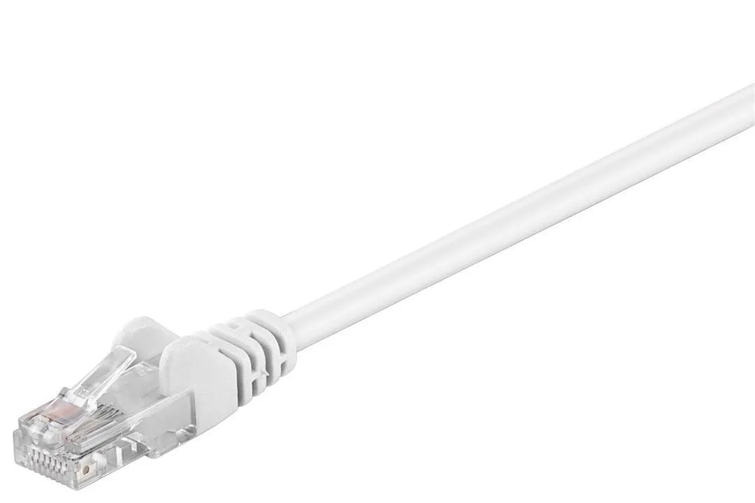 Goobay 68501 CAT 5e pataisinis kabelis, U/UTP, baltas, 1 m