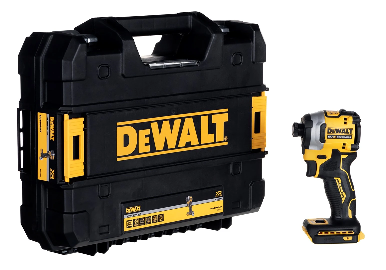 DEWALT DCF850NT-XJ elektrinis atsuktuvas arba smūginis įrankis 1/4" 18V Juoda, Geltona