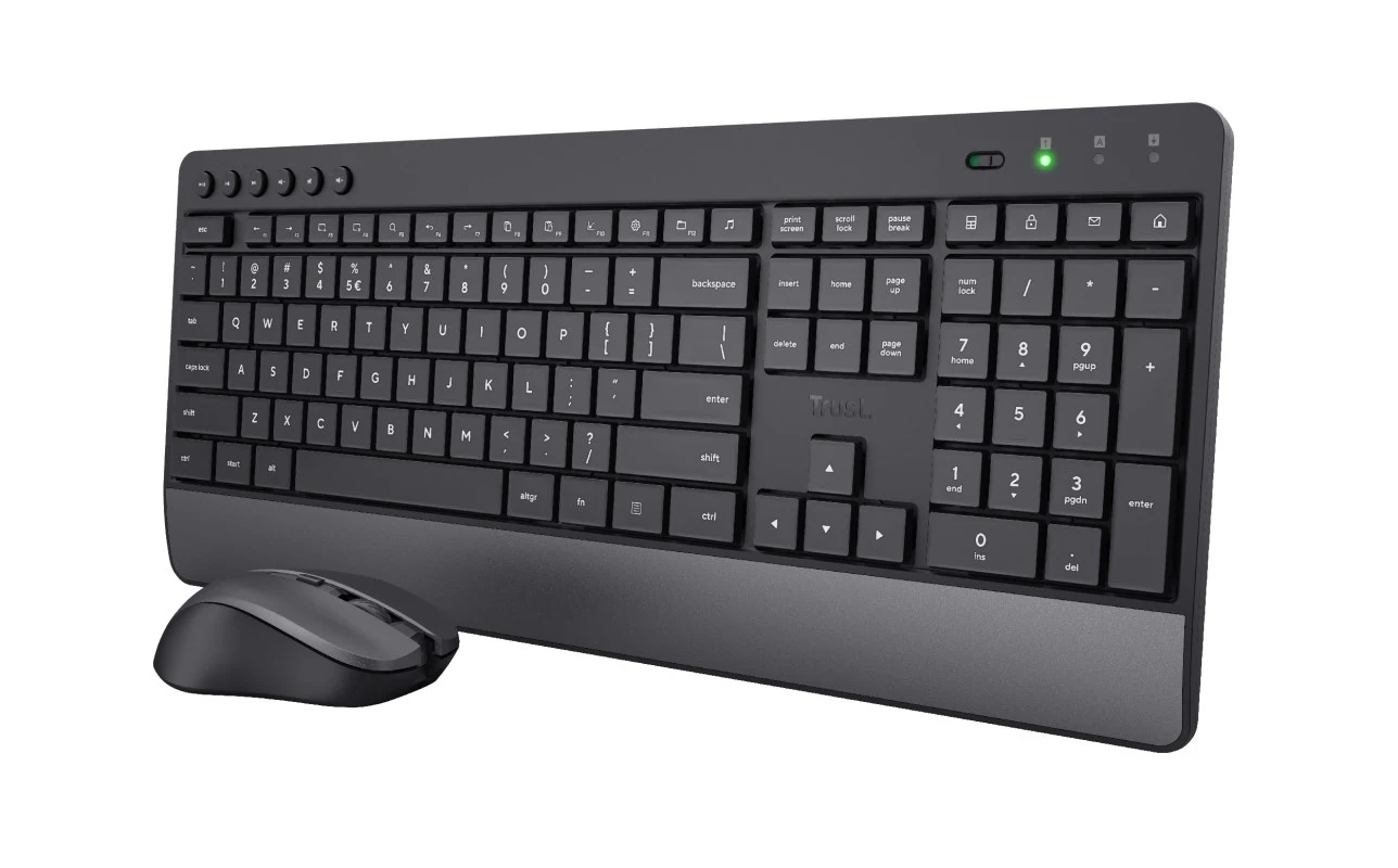 Trust Trezo klaviatūra Pelė įskaityta Radijo dažnio belaidė QWERTY Anglų (JAV) Juoda