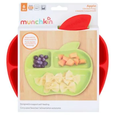 MUNCHKIN lėkštės su skyreliais, Lil Apple, 6mėn+, 3 vnt, 01210202WWW