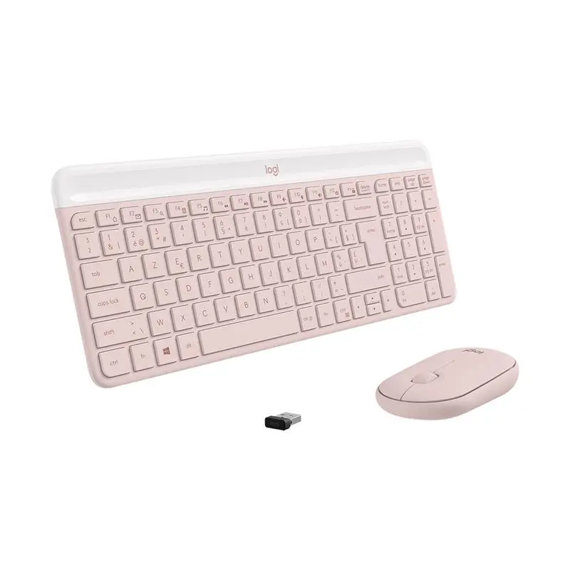 Logitech Slim Combo MK470 (W), rožinis