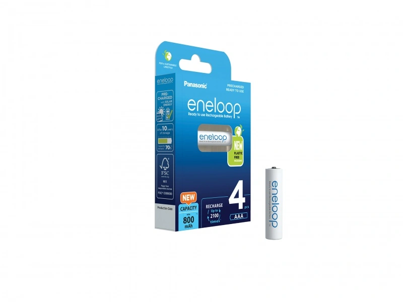 Įkraunamos baterijos Panasonic ENELOOP BK-4MCDE/4BE, 800 mAh, 2100 (4xAAA)