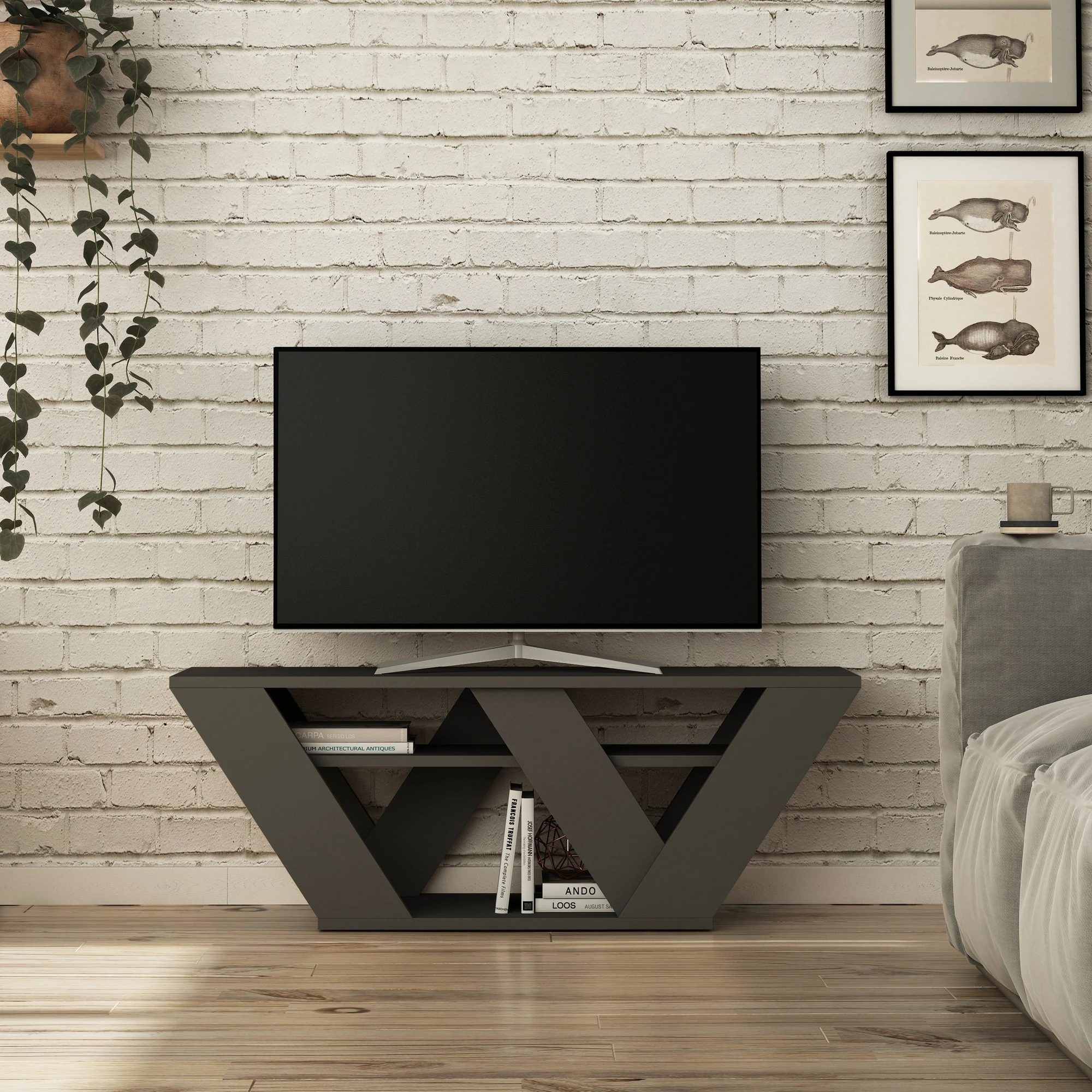 TV stovas, Hanah Home, antracitas, 110 x 40 x 30, cm