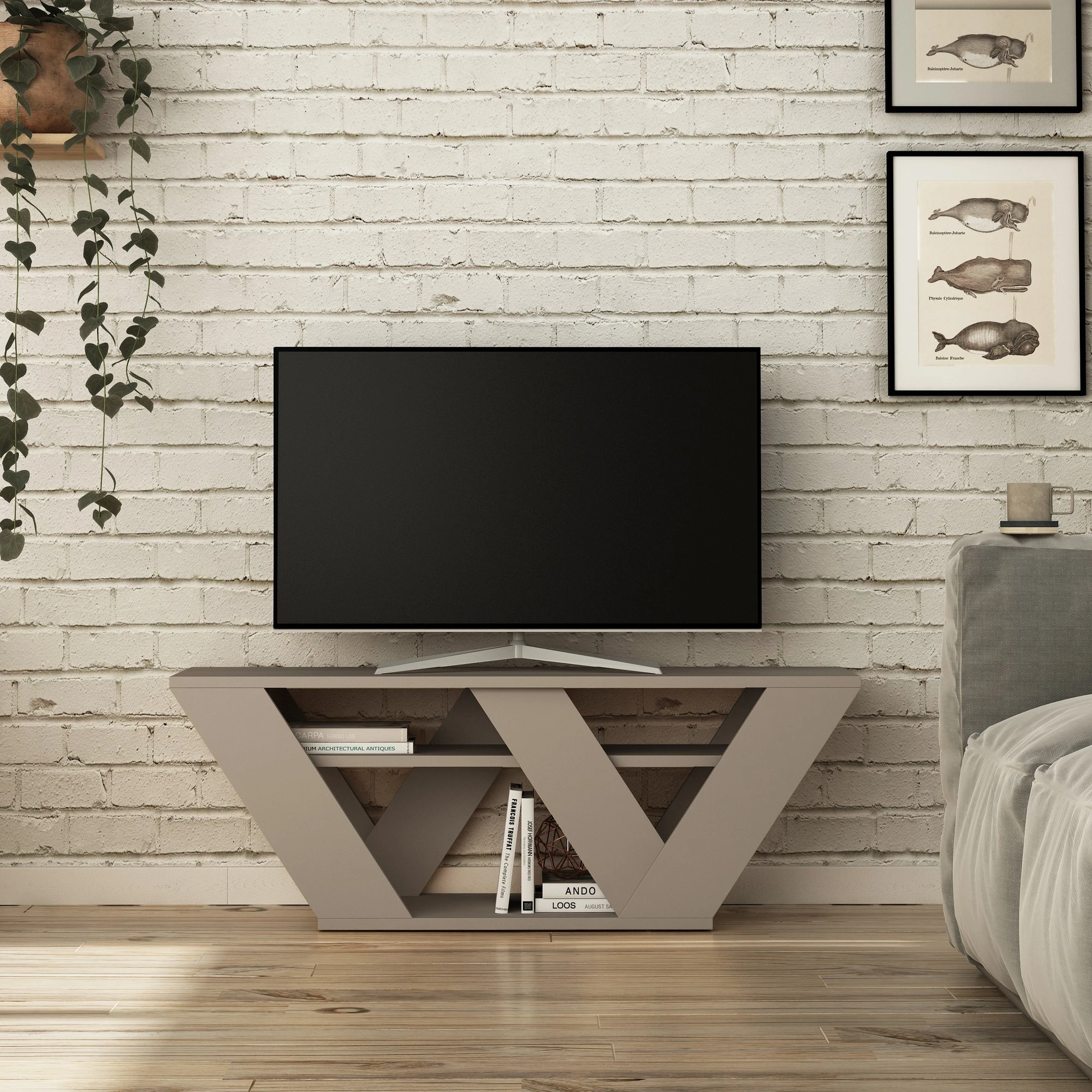 TV stovas, Pipralla, Light Mocha, 110 x 40 x 30 cm