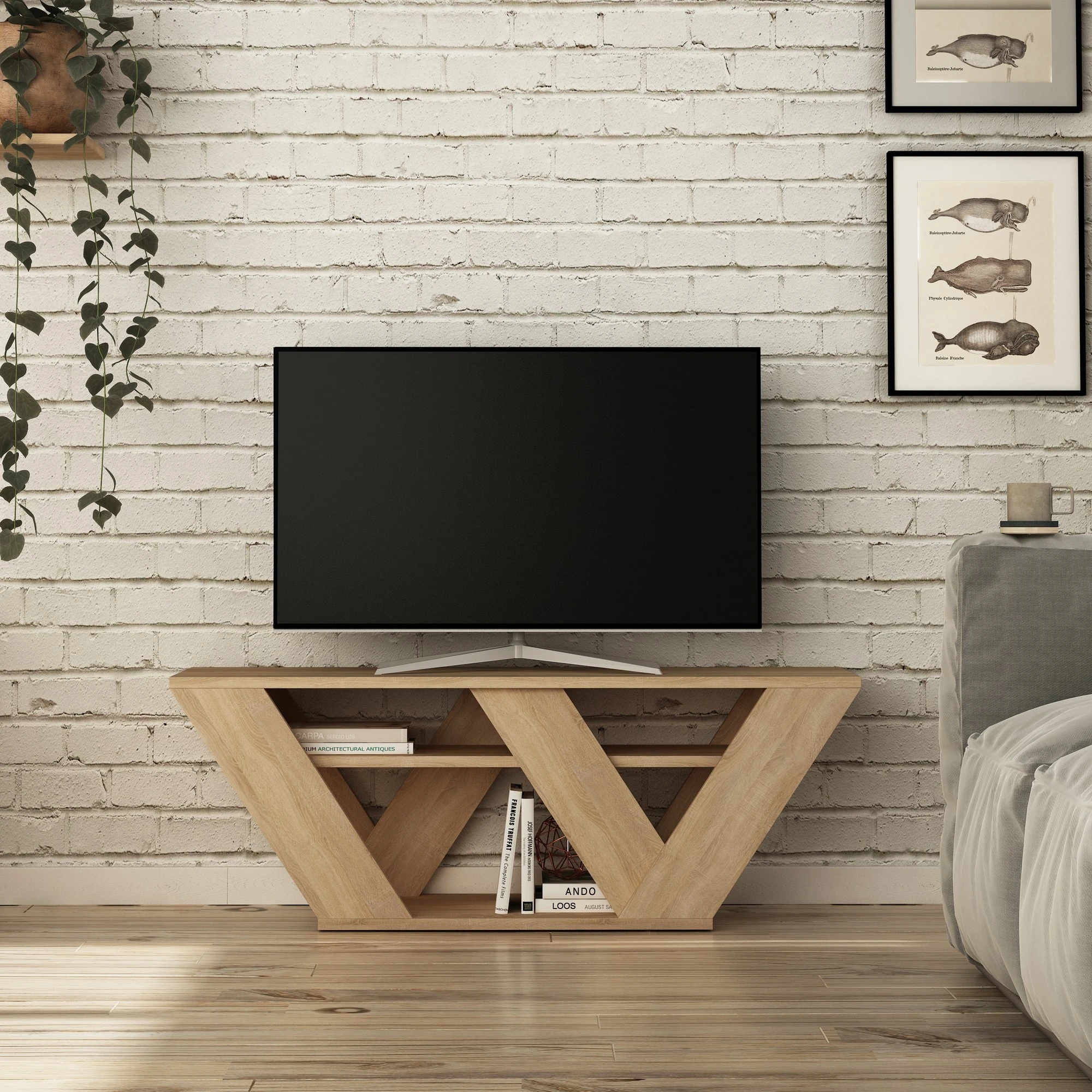 TV stovas, Hanah Home, Ąžuolas, 110 x 40 x 30, cm