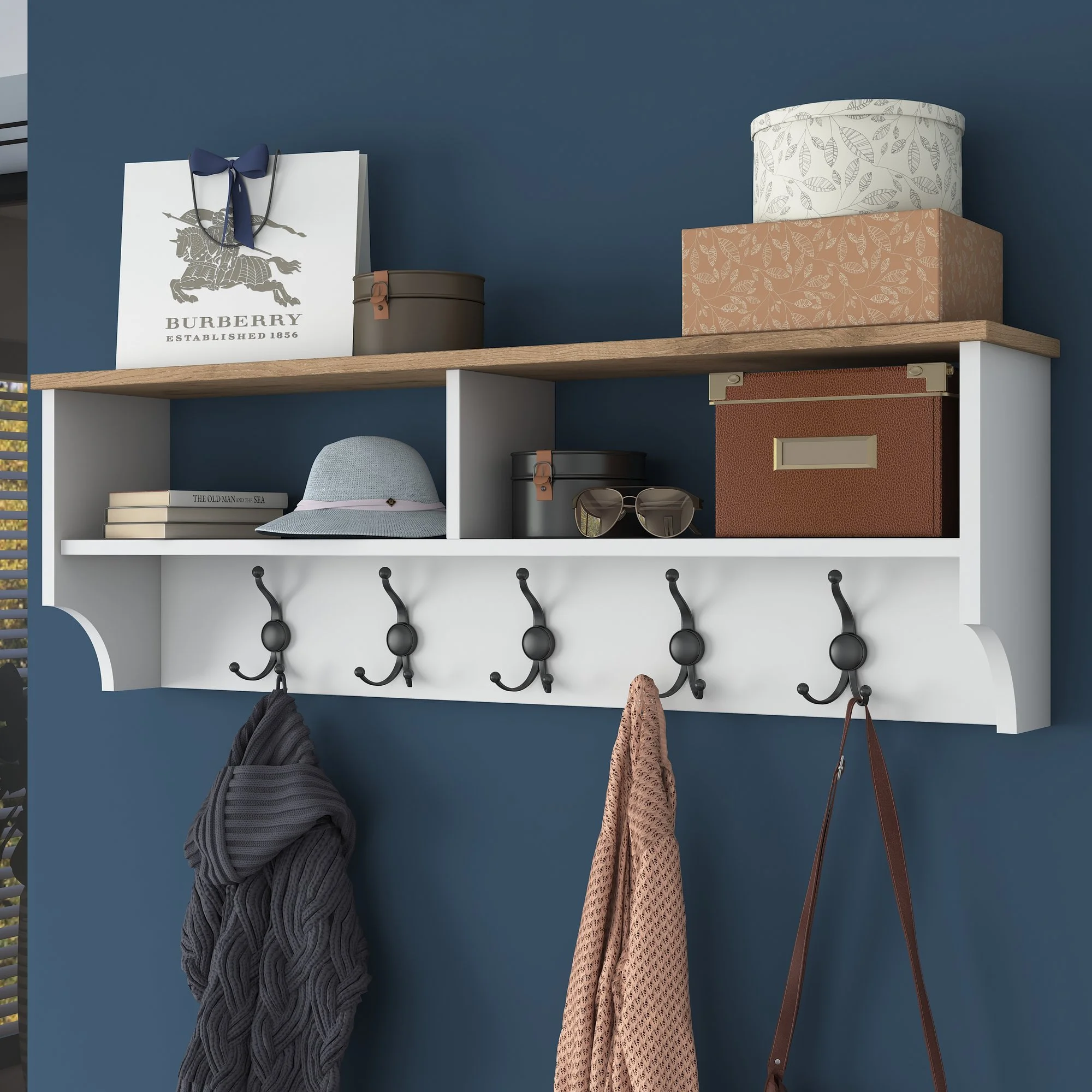 Prieškambario stovas, Hanah Home, balta Riešutas, 120 x 37,2 x 22,2, cm