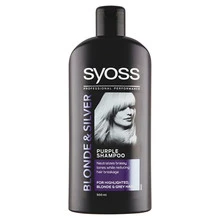 Syoss Blonde & Silver Purple Shampoo - Shampoo for highlighted, blonde and gray hair, 440ml