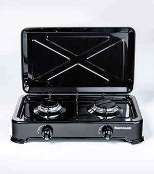 Ravanson K-02TB kaitlentė Black Countertop Gas 2 zona (-os)