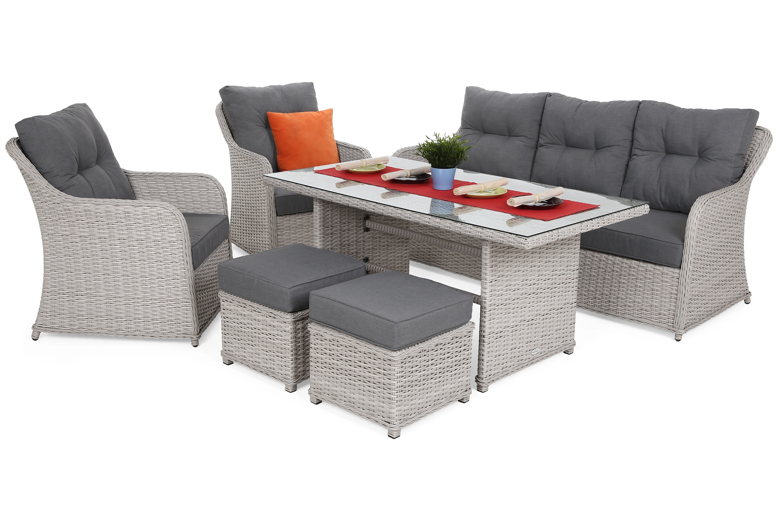 Lauko baldų komplektas Bergamo Balta / Pilka