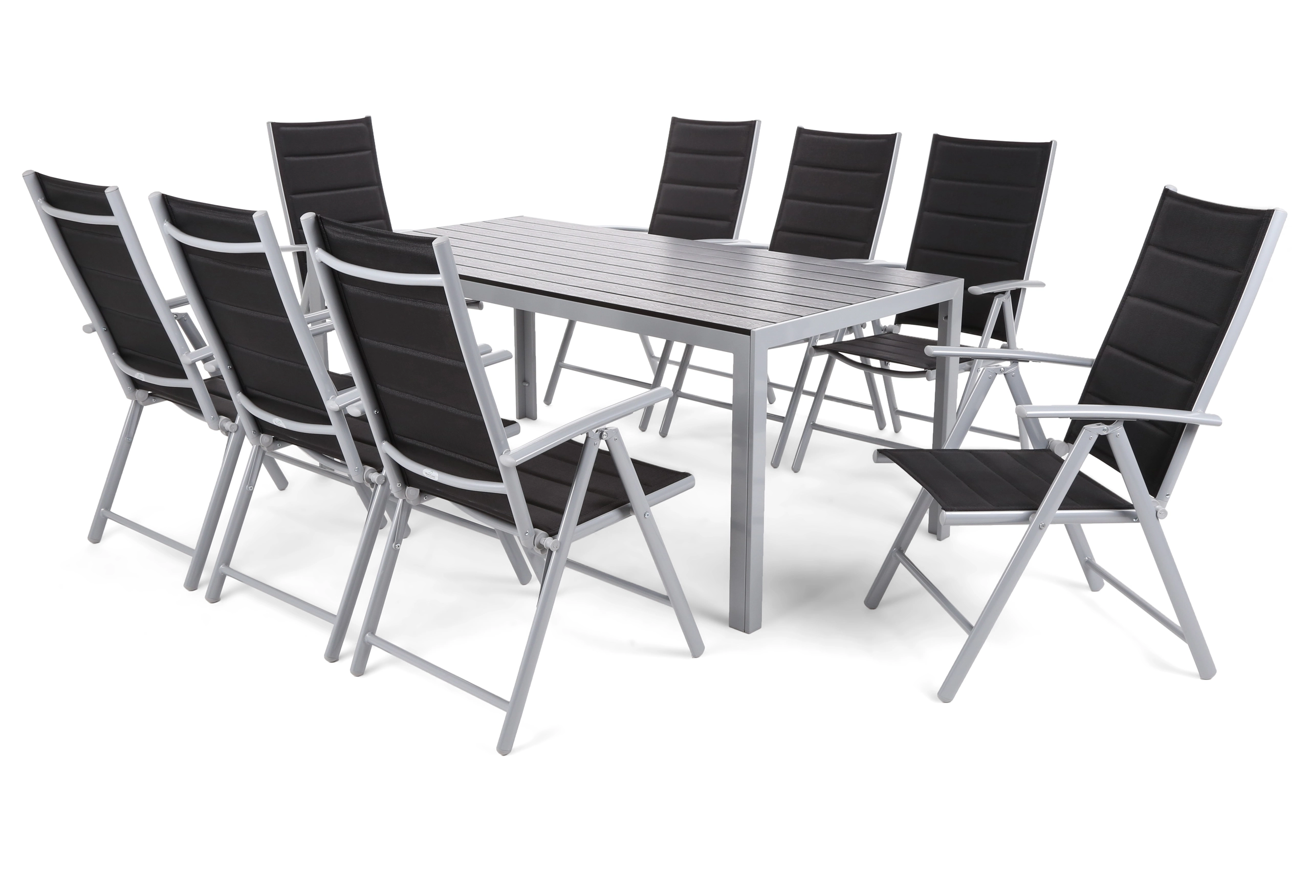 Lauko baldų komplektas Ibiza 185 cm Aliuminis, pilkas