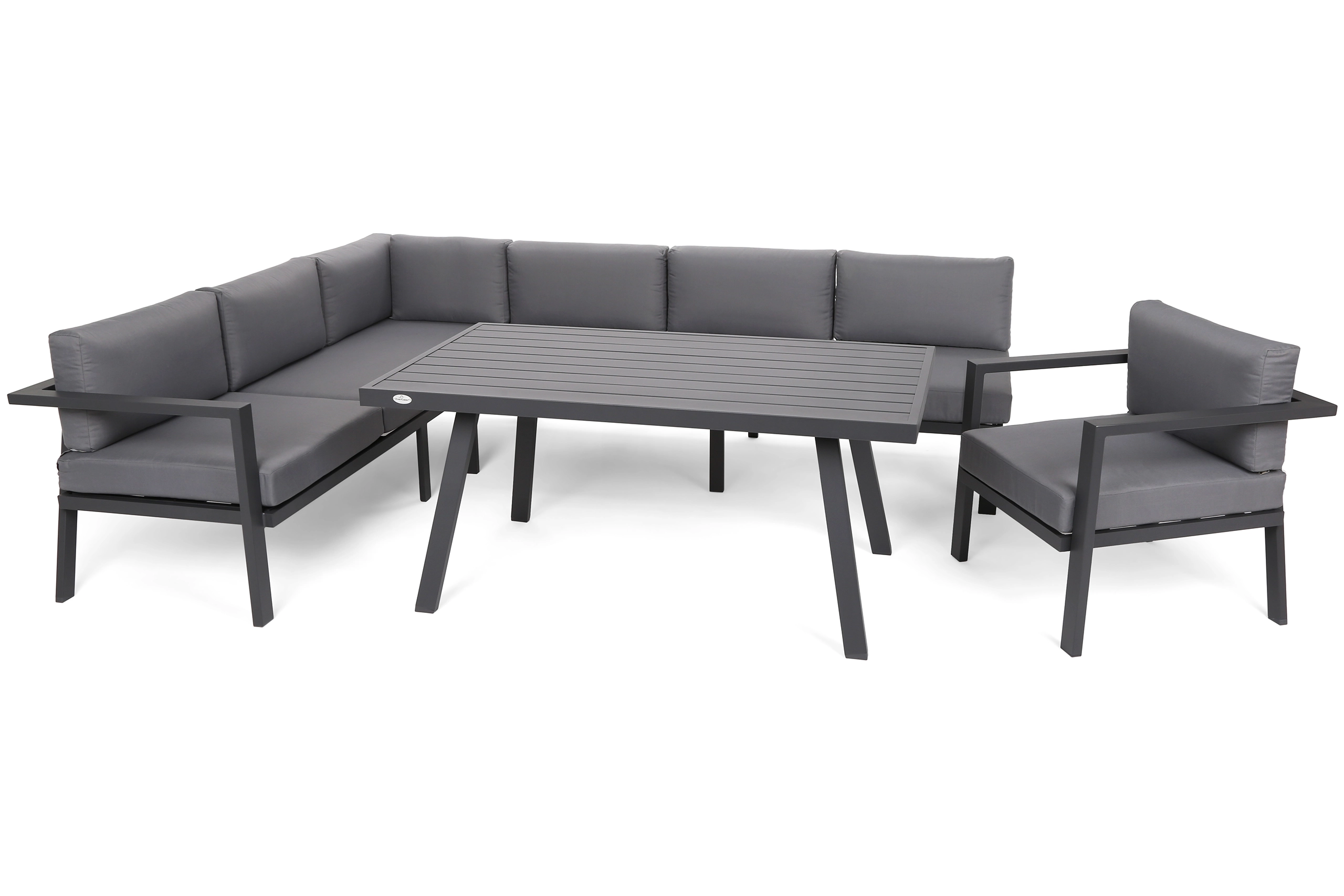 Kampinis sodo baldų komplektas Miami, Aliuminis, Pilkas