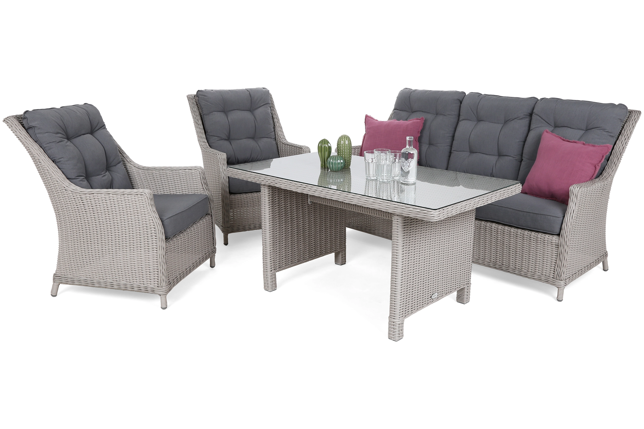 Lauko baldų komplektas Alicante Baltas/Pilkas