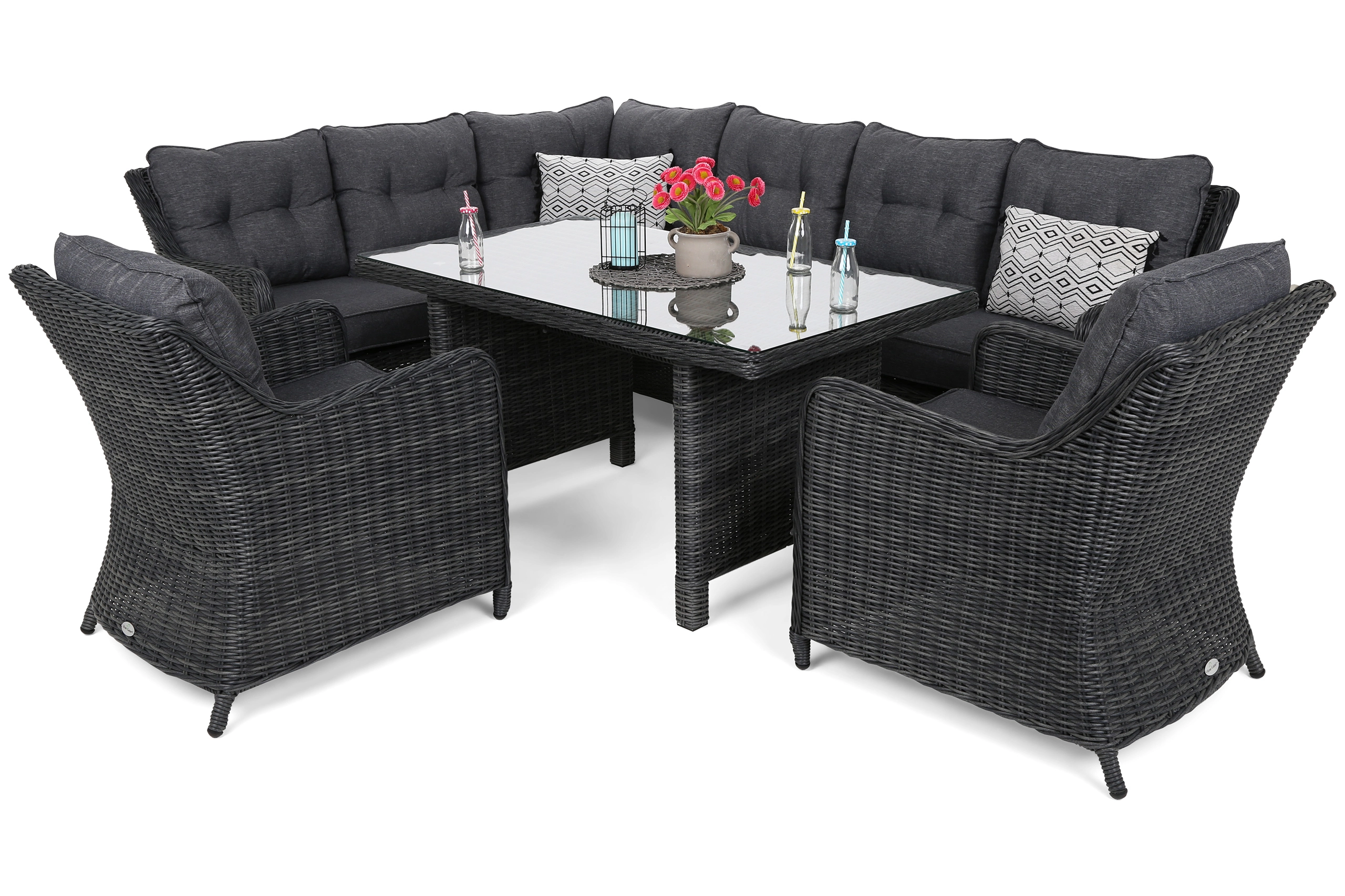 Kampinis lauko baldų komplektas California Pilkas