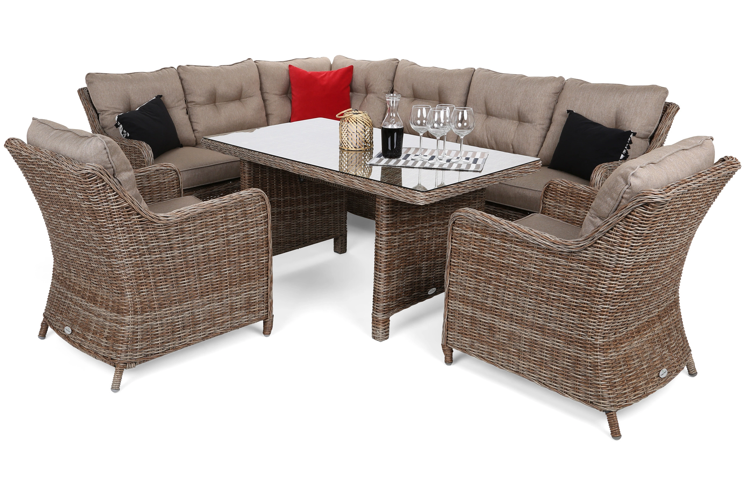 Kampinis lauko baldų komplektas California Rudas