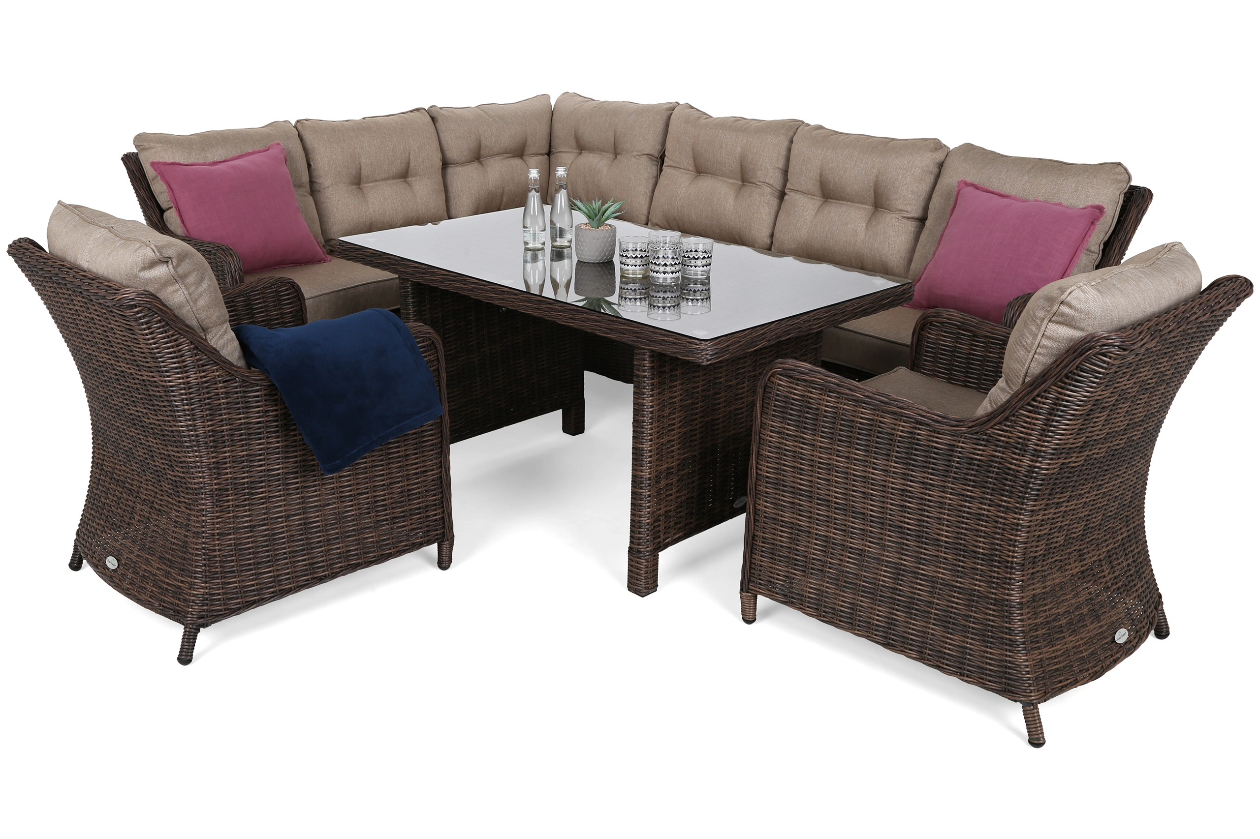 Kampinis lauko baldų komplektas California Tamsiai rudas