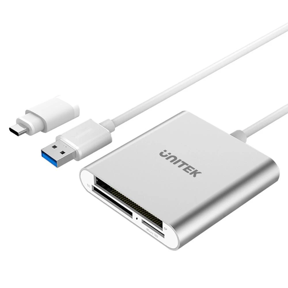 UNITEK Y-9313 kortelių skaitytuvas USB 3.2 Gen 1 (3.1 Gen 1) Sidabras