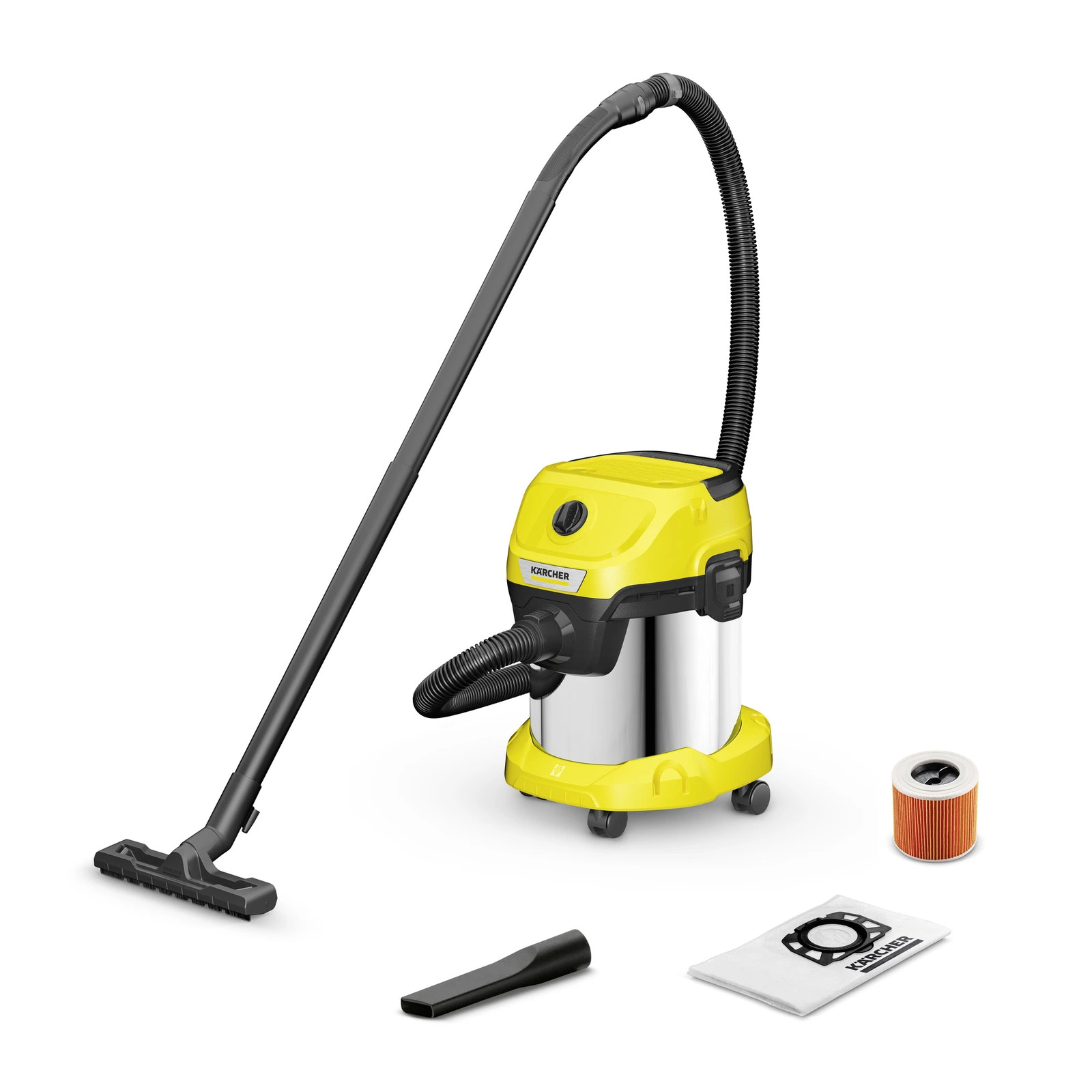Drėgno ir sauso valymo dulkių siurblys Karcher KWD 3 S V-15/4/20 + Fliso filtro maišeliai (1.628-446.0)