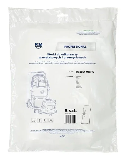K&M dulkių siurblių maišeliai KARCHER WD2/WD3 KM-Q039.A (5 gab.)
