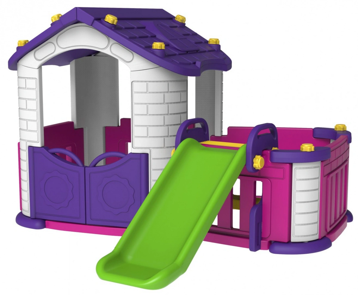 Sodo namelis su čiuožykla, violetinis