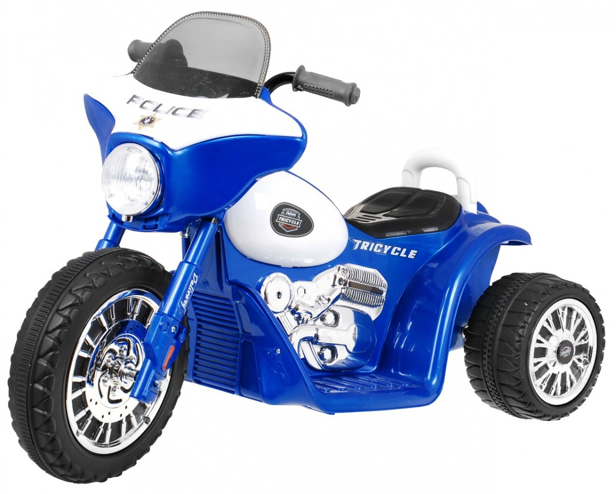 Elektrinis triratis motociklas Chopper, mėlynas