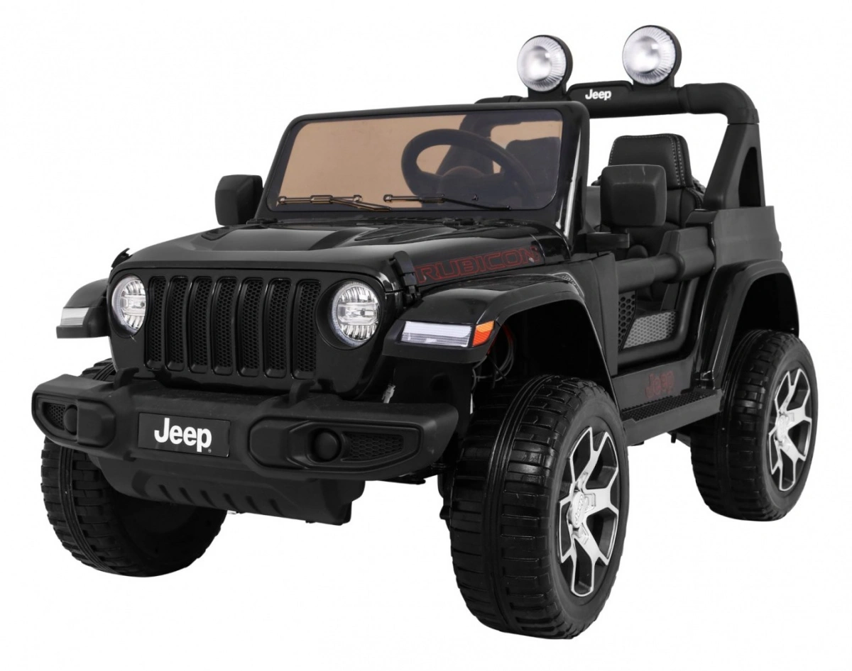 Elektromobilis Jeep Wrangler Rubicon, juodas