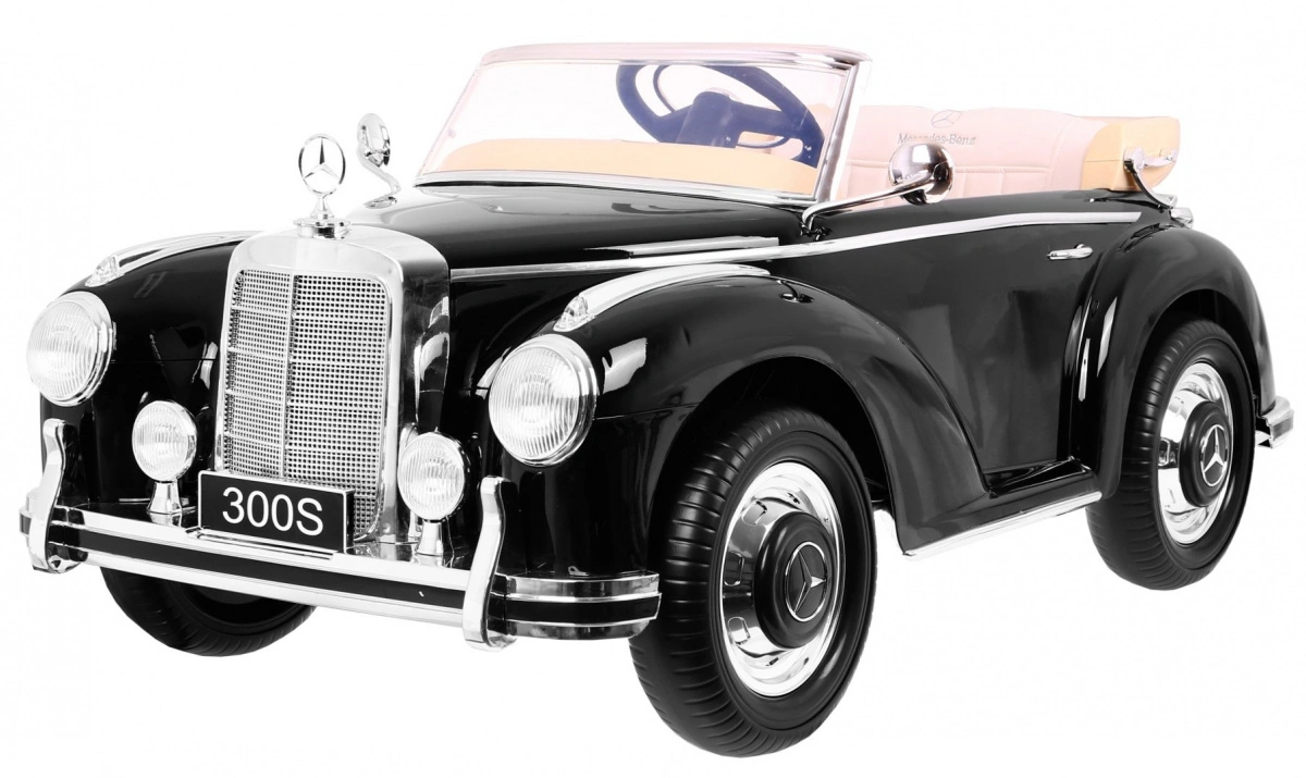 Elektromobilis Mercedes Benz 300S RETRO, juodas, lakuotas