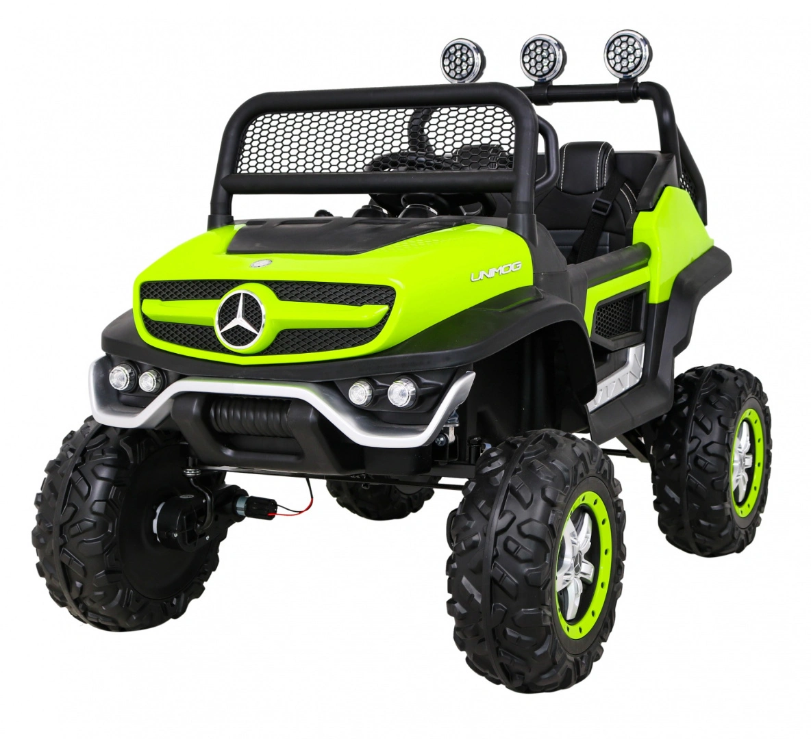 Elektromobilis Mercedes BENZ UNIMOG, žalias