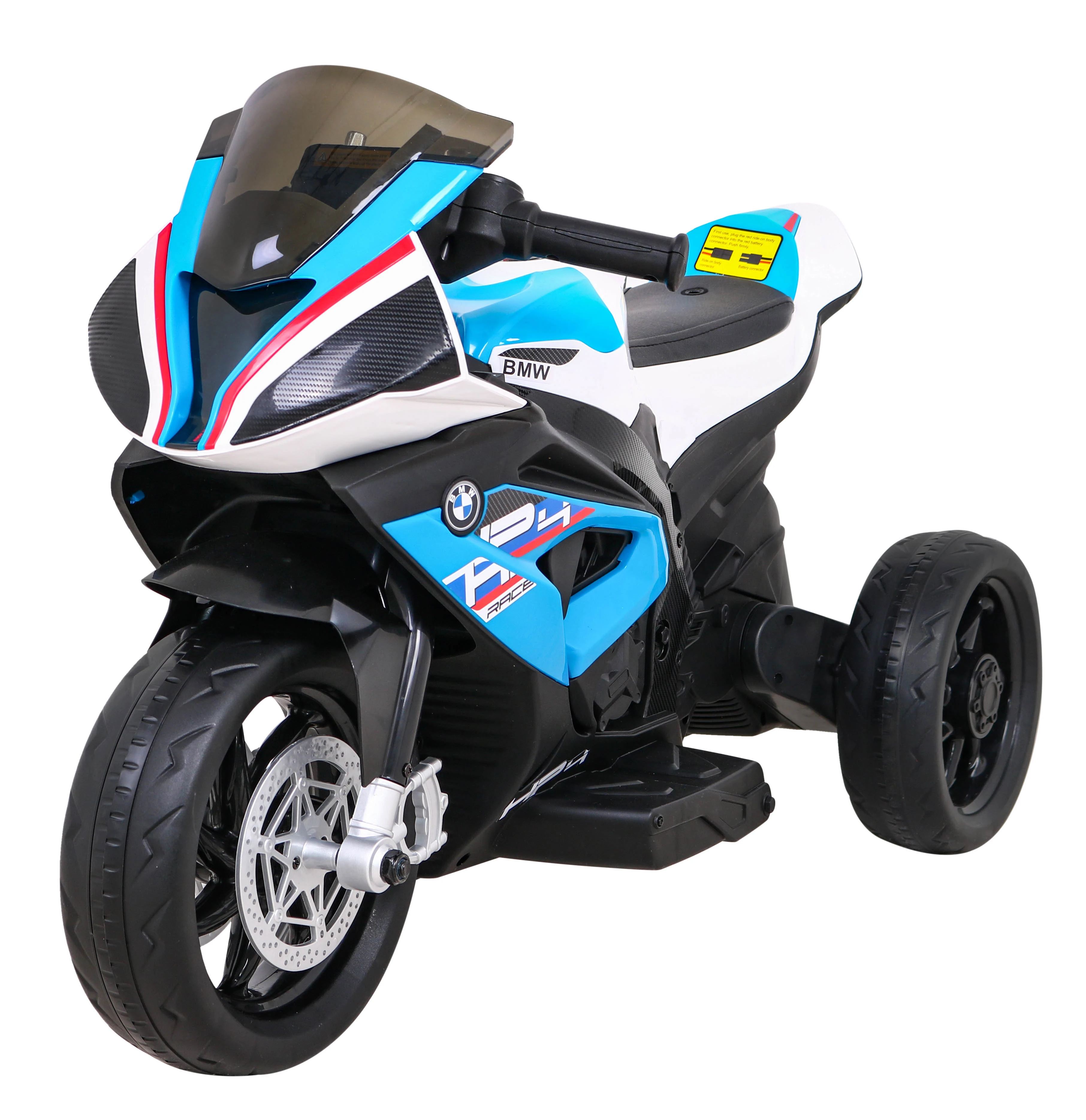 Elektrinis triratis motociklas BMW HP4, mėlynas