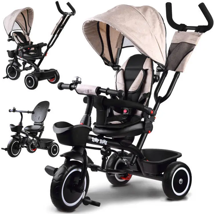 Tiny Bike 3in1 triratukas su stogeliu, smėlinis