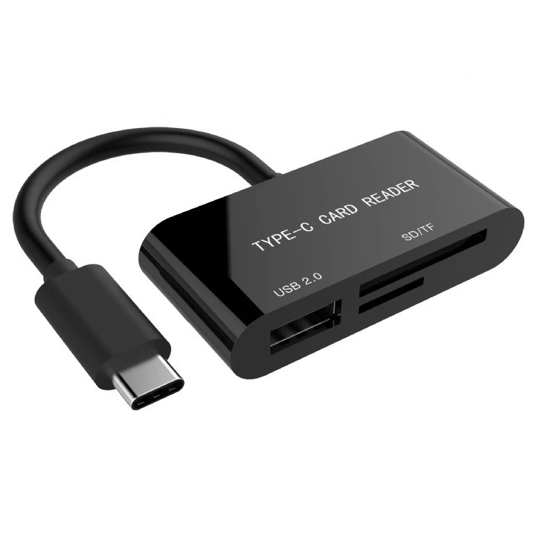 Gembird UHB-CR3-02 kortelių skaitytuvas USB 3.2 Gen 1 (3.1 Gen 1) Type-C Juoda