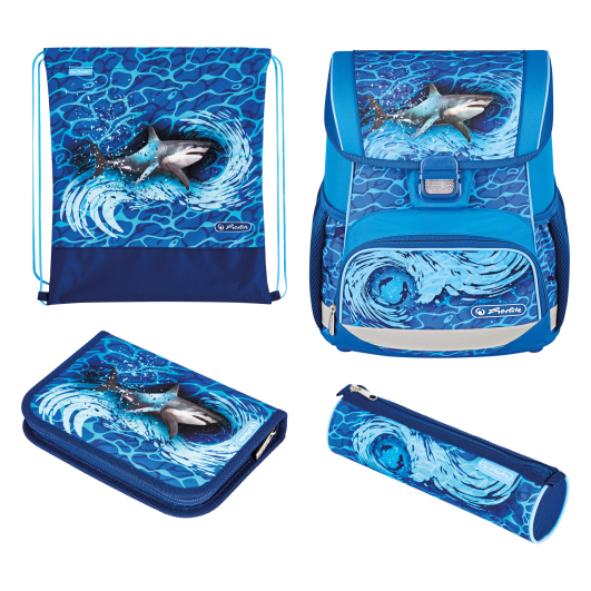 Mokyklinė kuprinės rinkinys HERLITZ LOOP PLUS - Blue Shark, 50043095