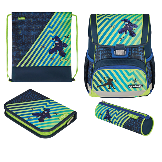 Mokyklinės kuprinės rinkinys HERLITZ LOOP PLUS - Funky Ninja, 50043118
