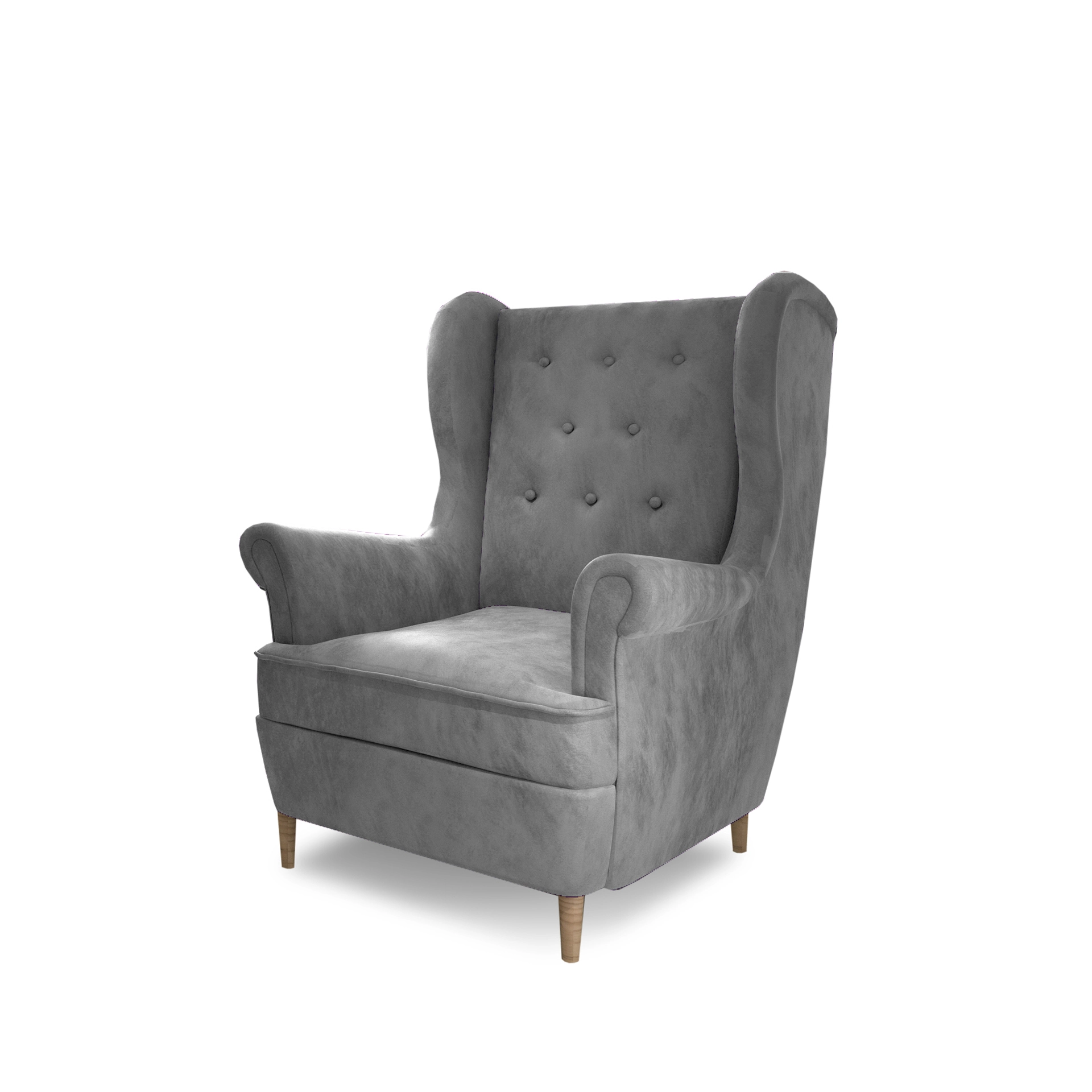 Fotelis Aros, pilkas, audinys Monolith 84