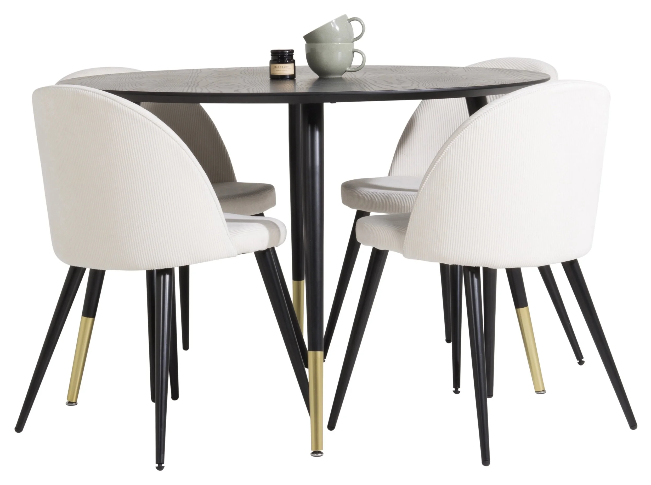 Valgomojo komplektas stalas Dipp su 4 kėdėmis Velvet