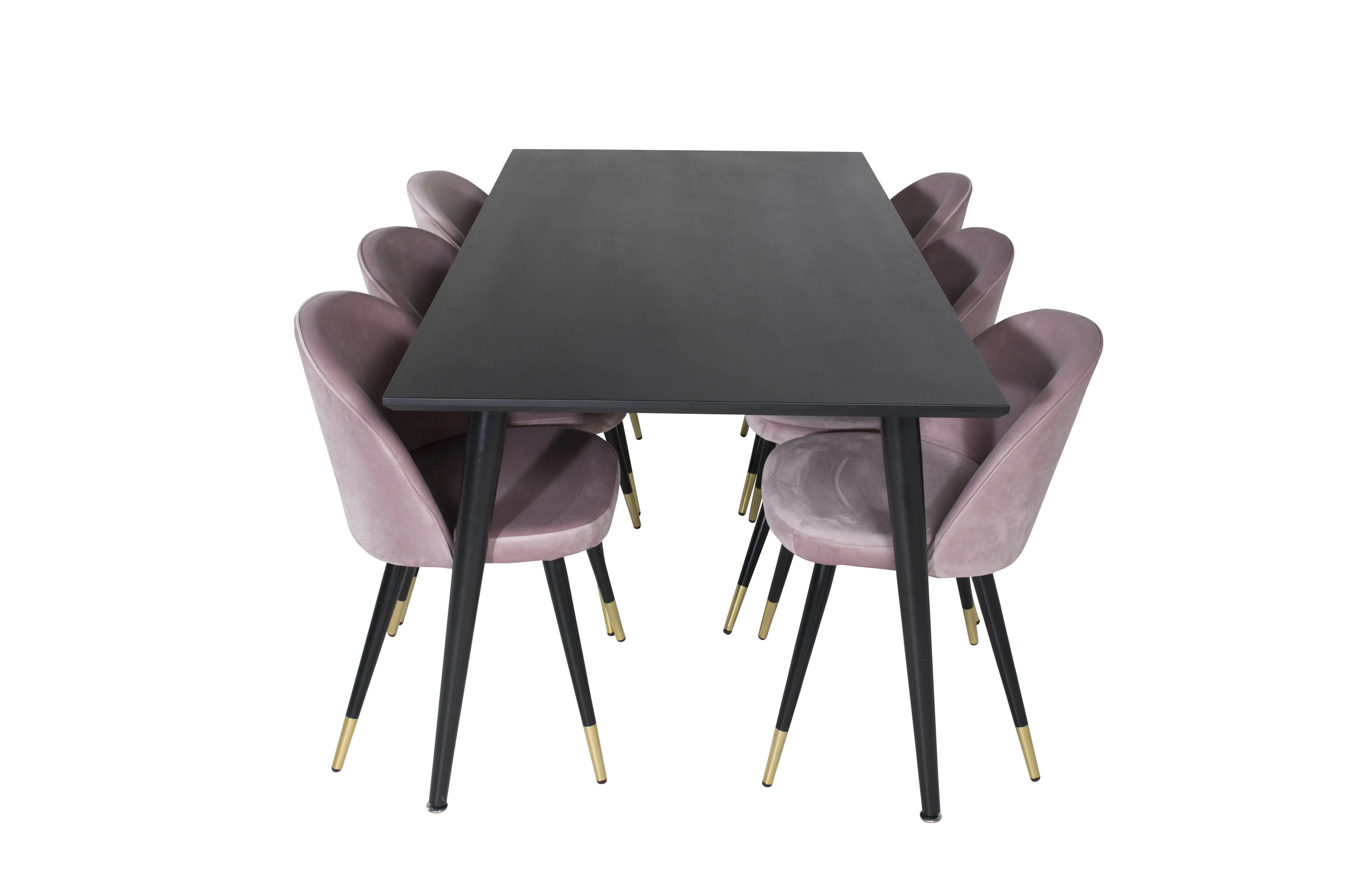 Valgomojo komplektas stalas Dipp su 6 kėdėmis Velvet