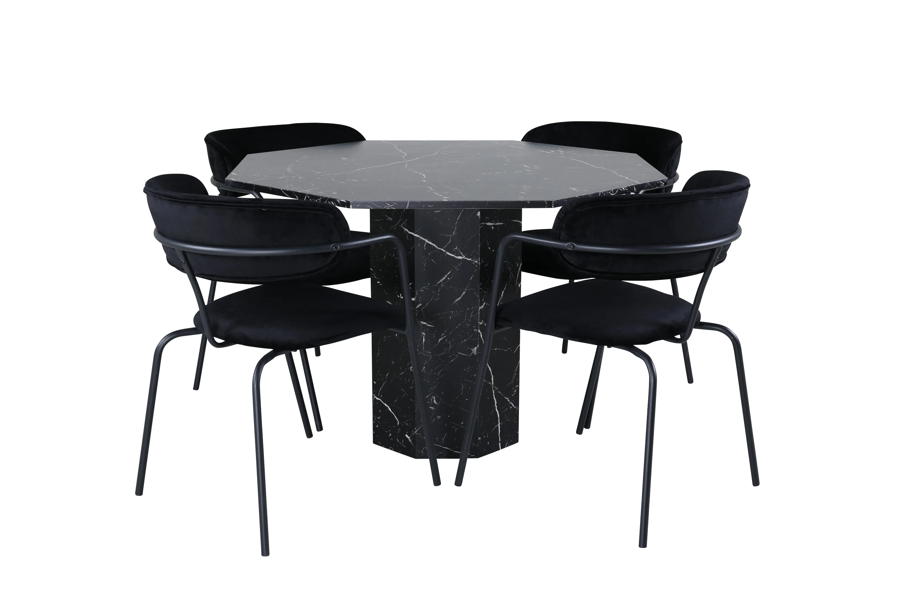 Valgomojo komplektas stalas Marbs su 4 kėdėmis Arrow