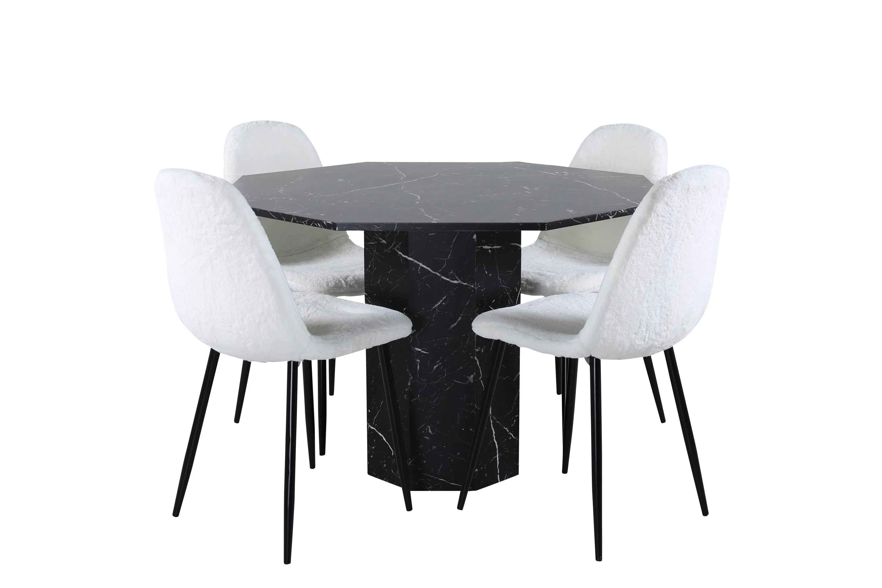 Valgomojo komplektas stalas Marbs su 4 kėdėmis Polar