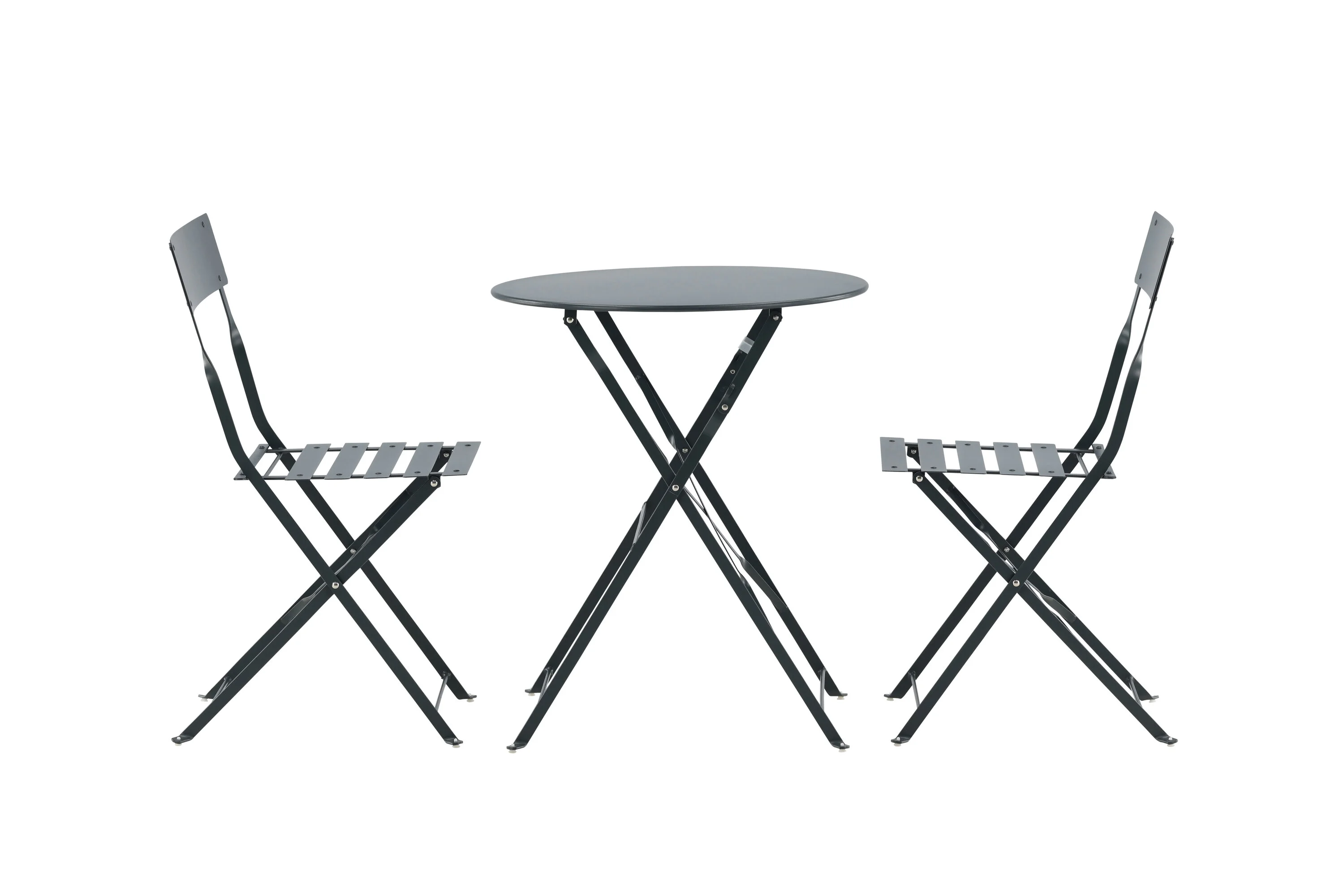 Metalinis sulankstomas staliukas Marseille - Tamsiai pilkas