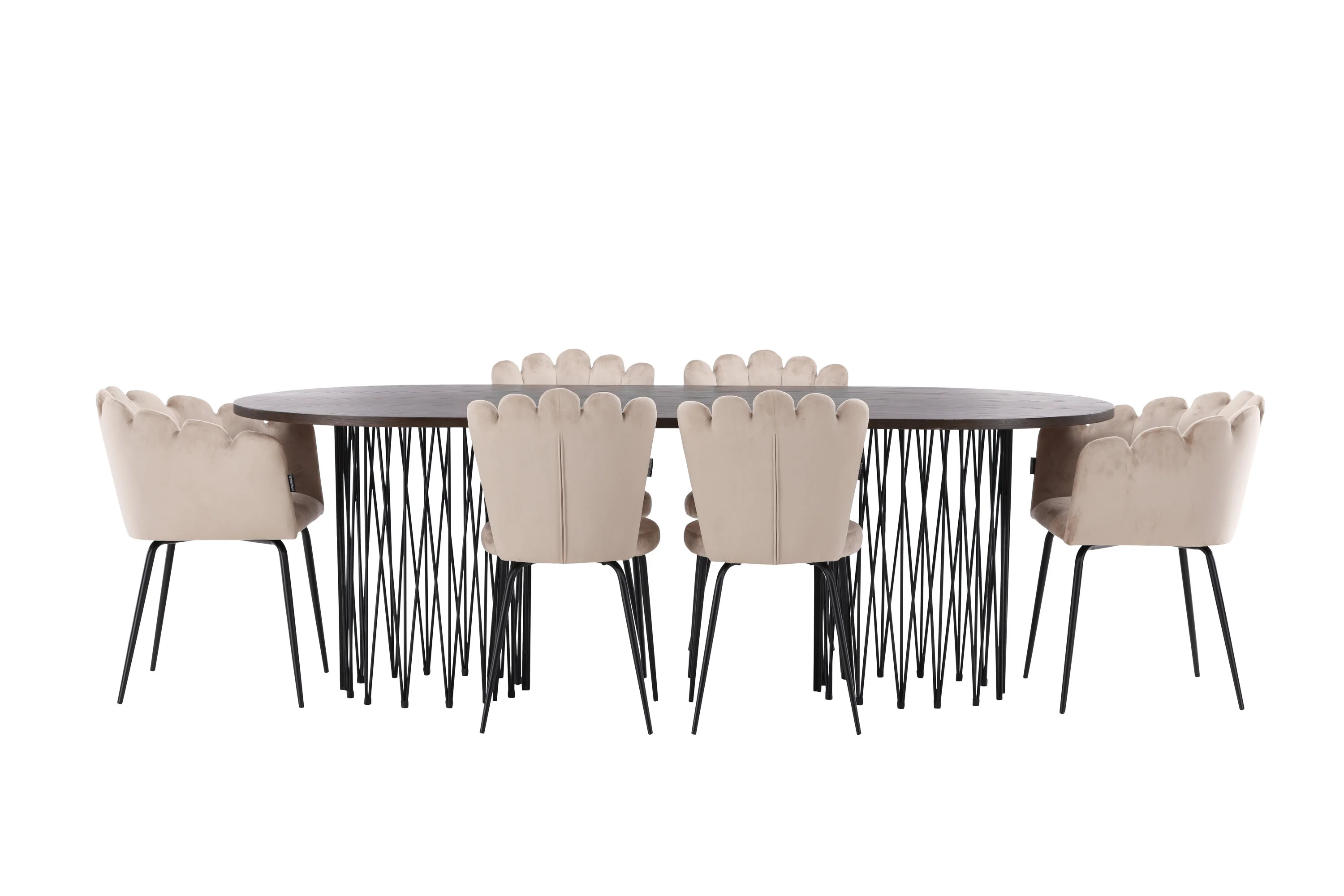 Valgomojo komplektas stalas Stone oval su 6 kėdėmis Limhamn