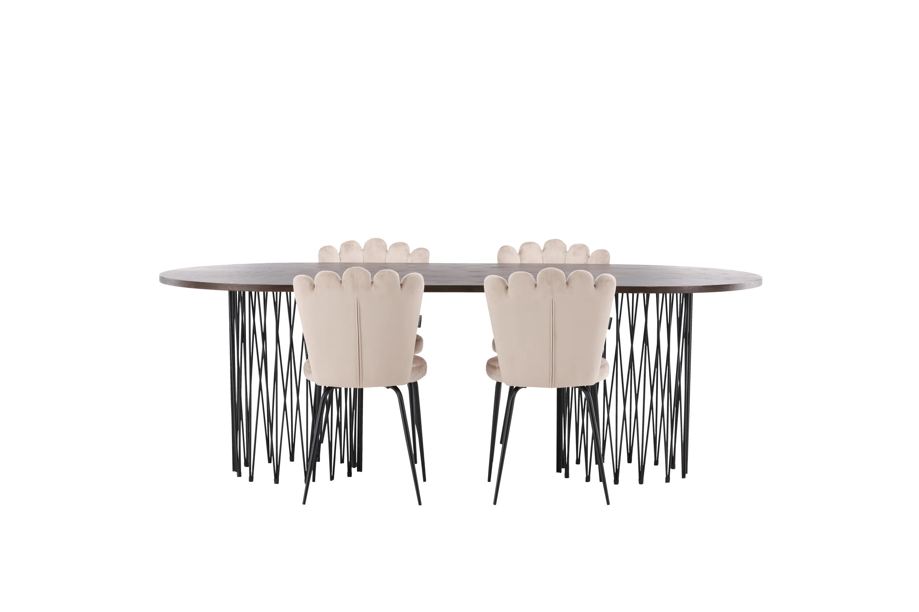 Valgomojo komplektas stalas Stone oval su 4 kėdėmis Limhamn