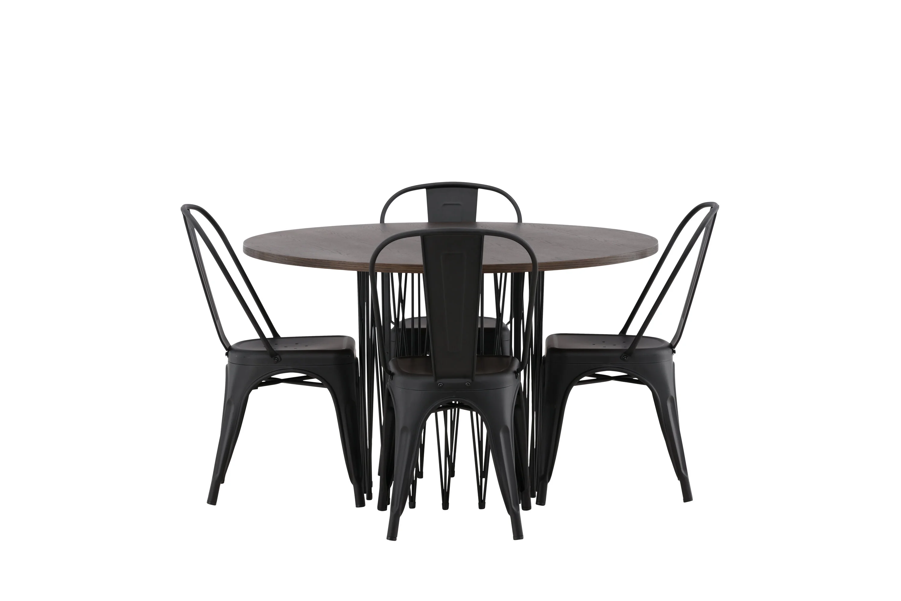 Valgomojo komplektas stalas Stone round su 4 kėdėmis Tempe