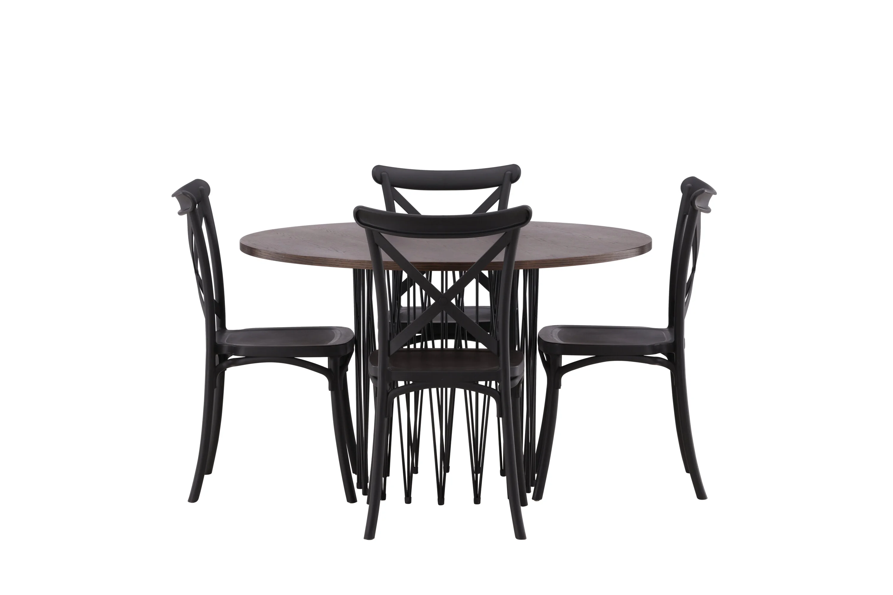 Valgomojo komplektas stalas Stone round su 4 kėdėmis Crosett