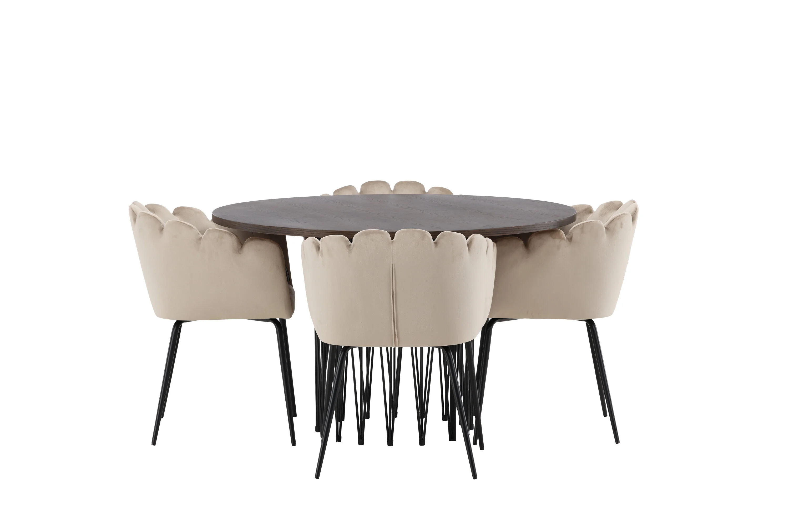 Valgomojo komplektas stalas Stone round su 4 kėdėmis Limhamn