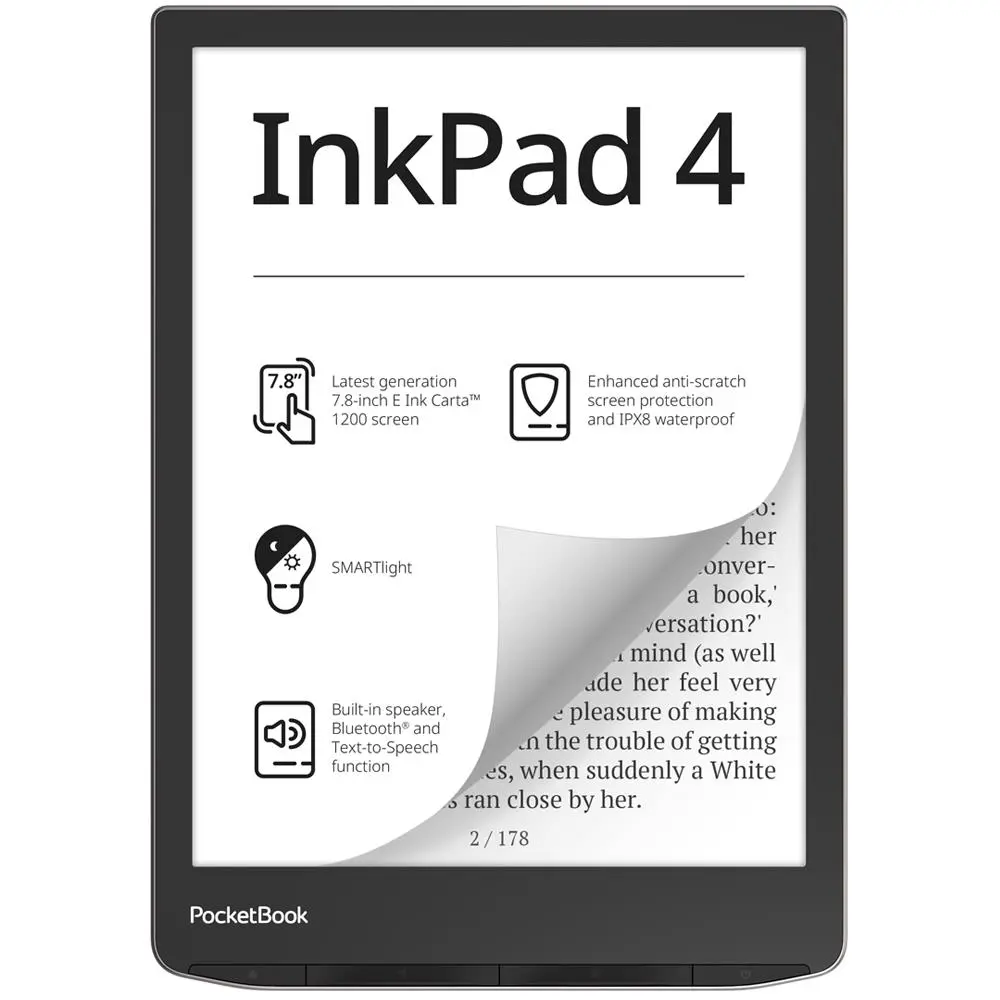 Elektroninė skaityklė PocketBook InkPad 4 7.8" 32GB Stardust Silver PB743G-U-WW