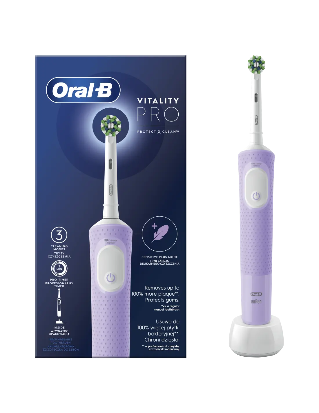 Elektrinis Dantų Šepetėlis Oral-B Vitality Pro D103.413.3D Lilac Mist