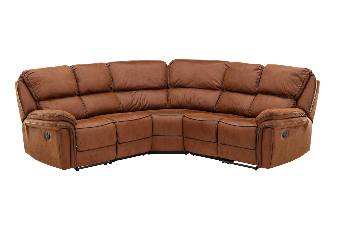 Kampinė sofa reglaineris Saranda - ruda